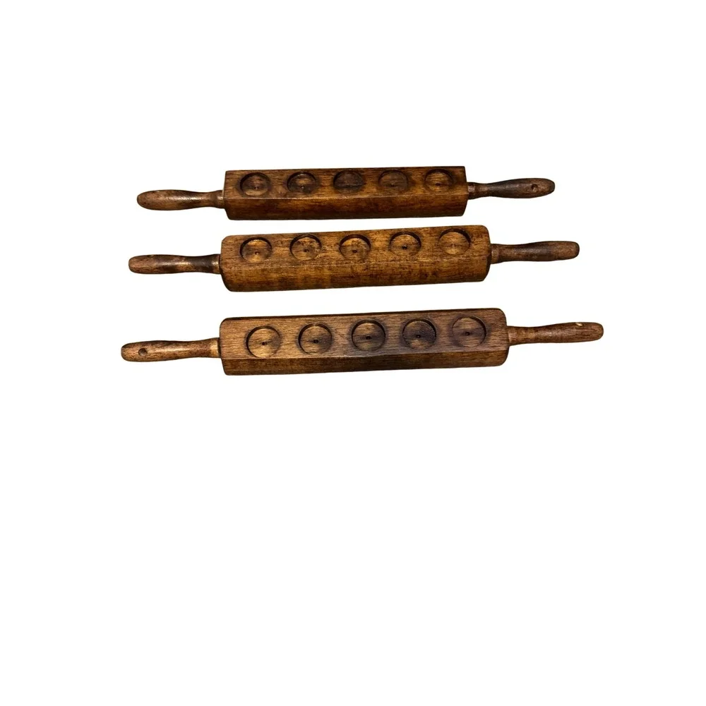 Vintage Wooden Square Rolling Pin Set of 3 Rectangular Wood Rustic Votive Candle